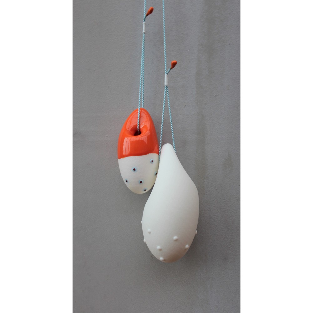 Anne Earls Boylan: 2 pendants, designed using Anarkik3D Design and 3S printed in Polyamide. Hand worked and finished.